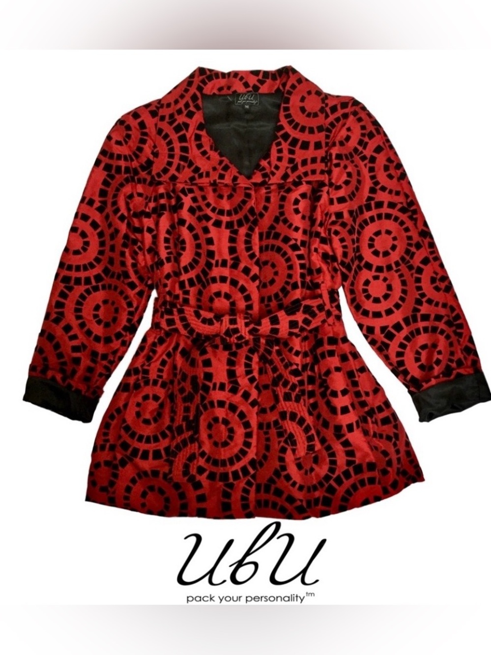 UBU Pack Your Personality Jacket Women S Red Black Packable Travel Art To Wear